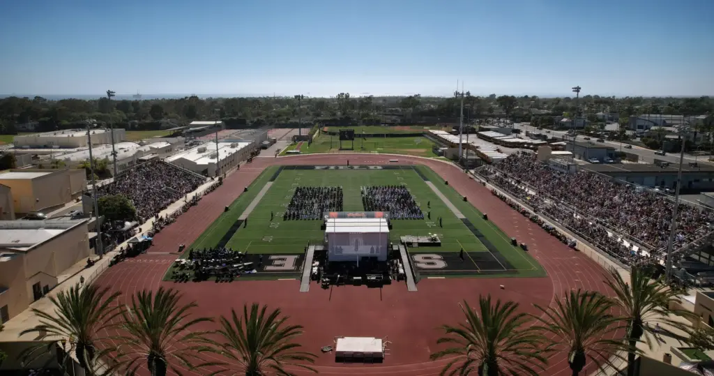 Family and friends gather for the Huntington Beach High School...