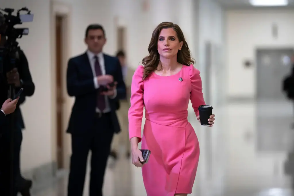 FILE – Rep. Nancy Mace, R-S.C., leaves the speaker’s office...