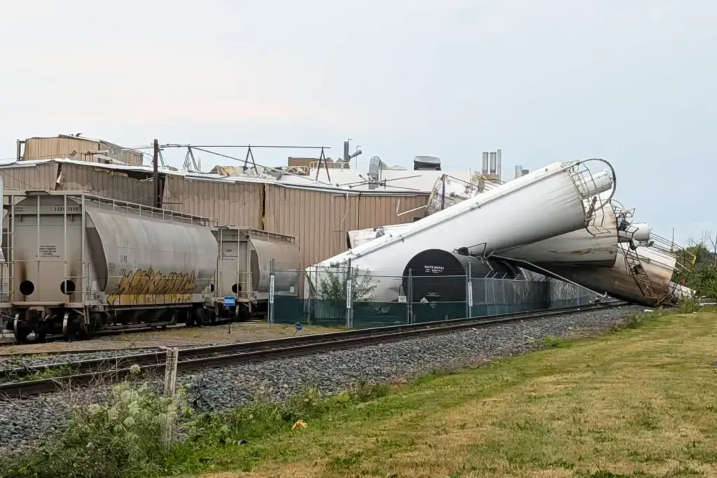 This photo provided by Douglas Tom Williams, shows damage from...