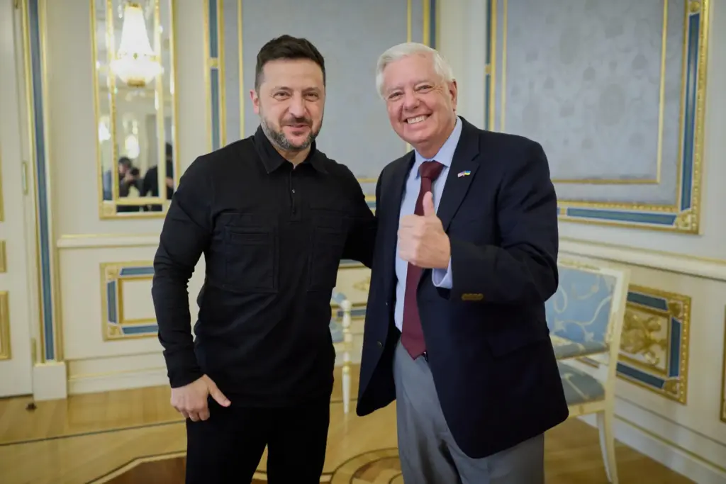 In this photo provided by the Ukrainian Presidential Press Office,...