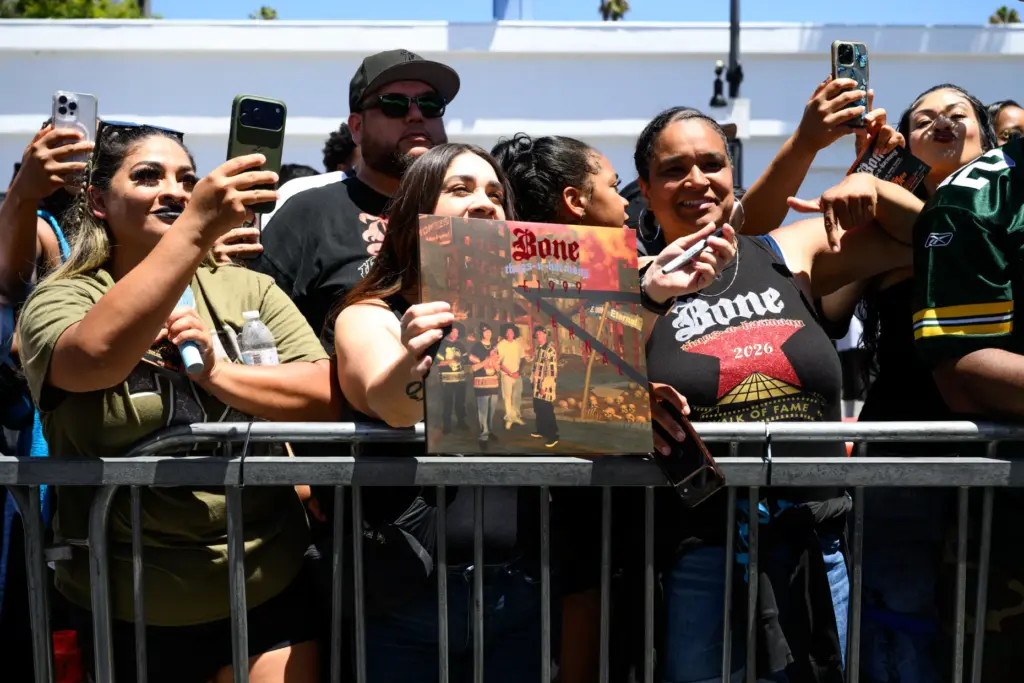 Fans attend hip hop group Bone Thugs-N-Harmony’s Hollywood Walk of...