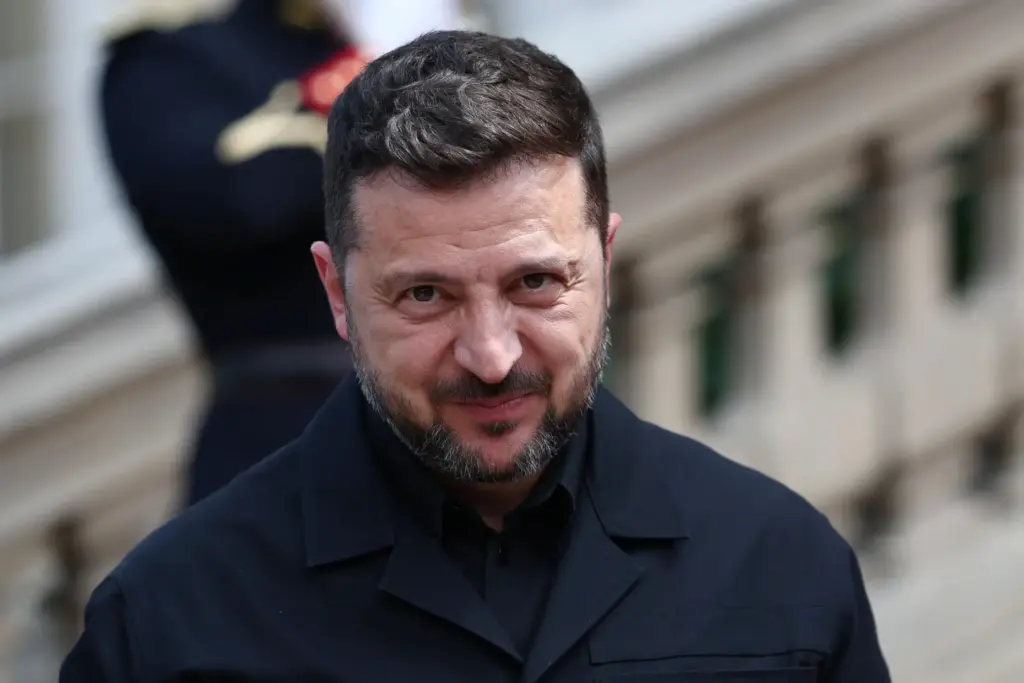 Ukrainian President Volodymyr Zelenskyy arrives for an Integrated Anti-Ballistic Missile...