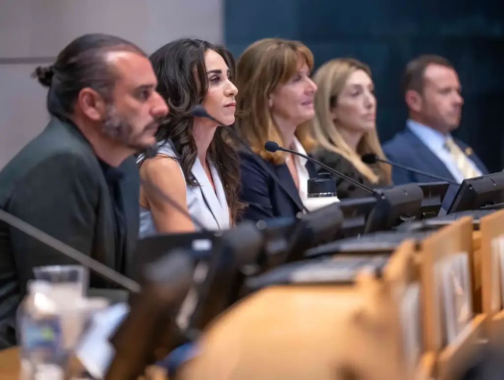 Newport Beach City Council members listen to public comments about...