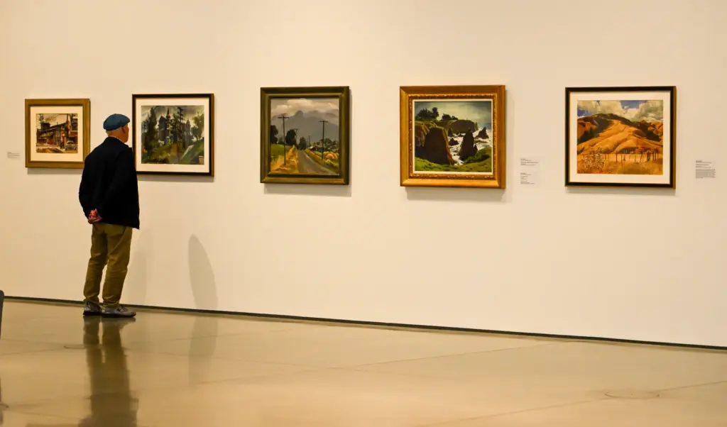 A visitor to the UC Irvine Langson Orange County Museum...