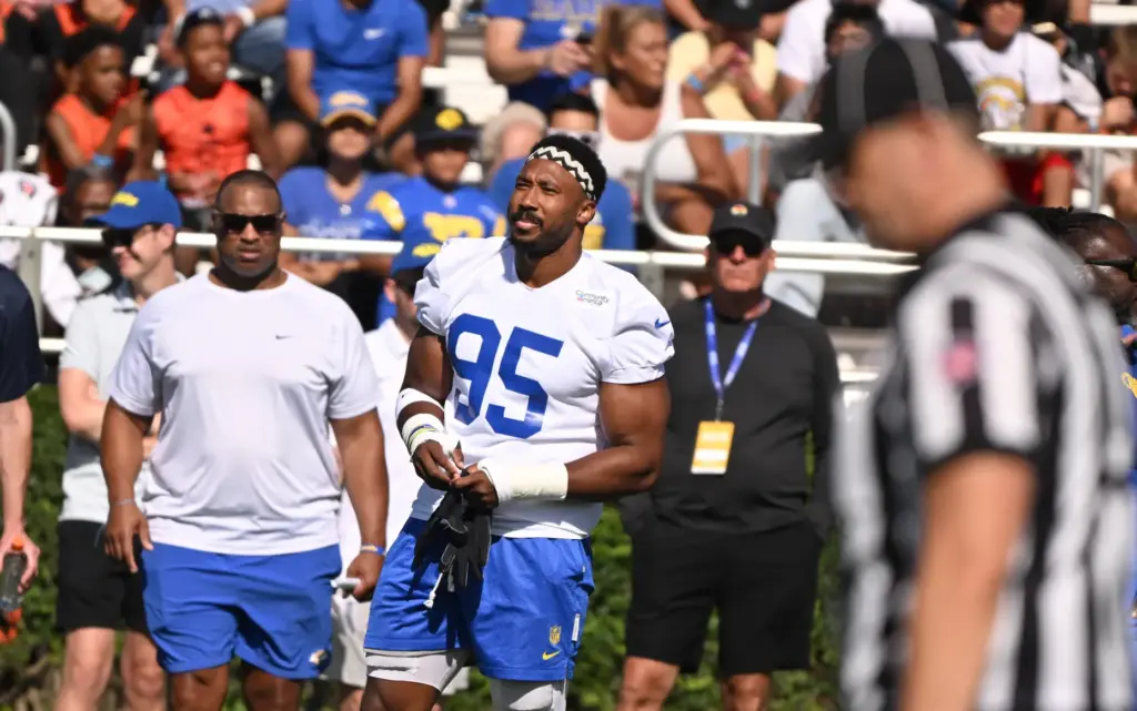 Rams defensive End Myles Garrett during the first day of...
