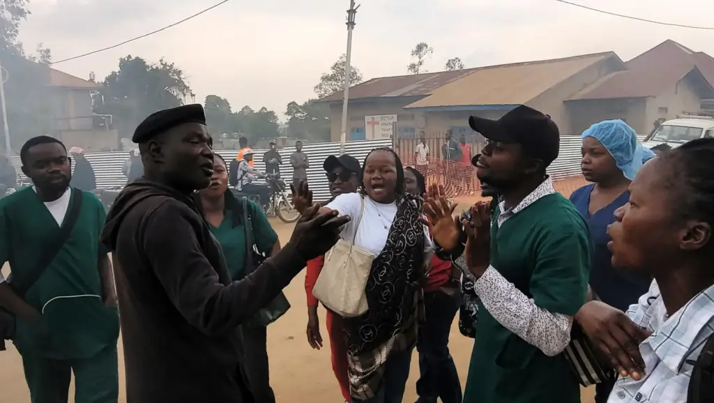 Health workers involved in Congo's Ebola response go on strike.