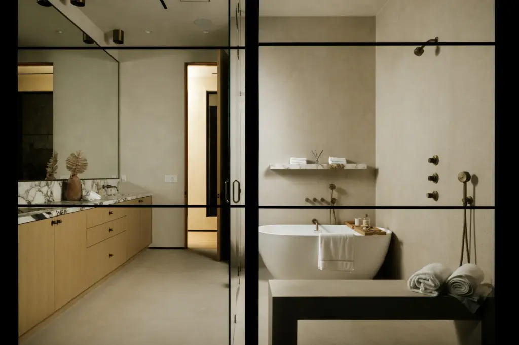 The primary bathroom. (Photo by Christian Cruzio)