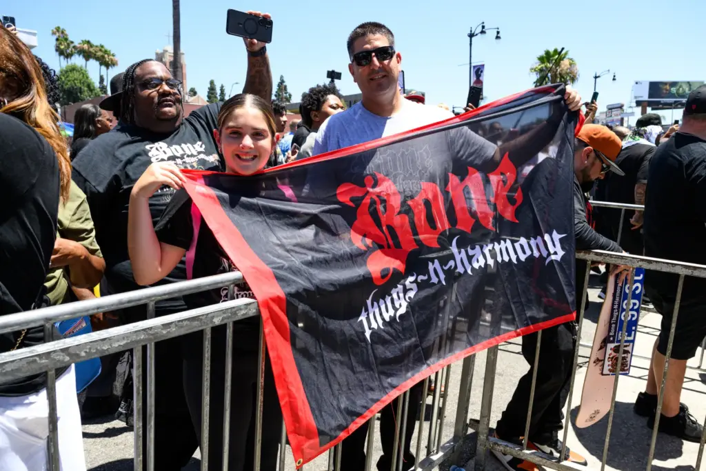 Fans attend hip hop group Bone Thugs-N-Harmony’s Hollywood Walk of...
