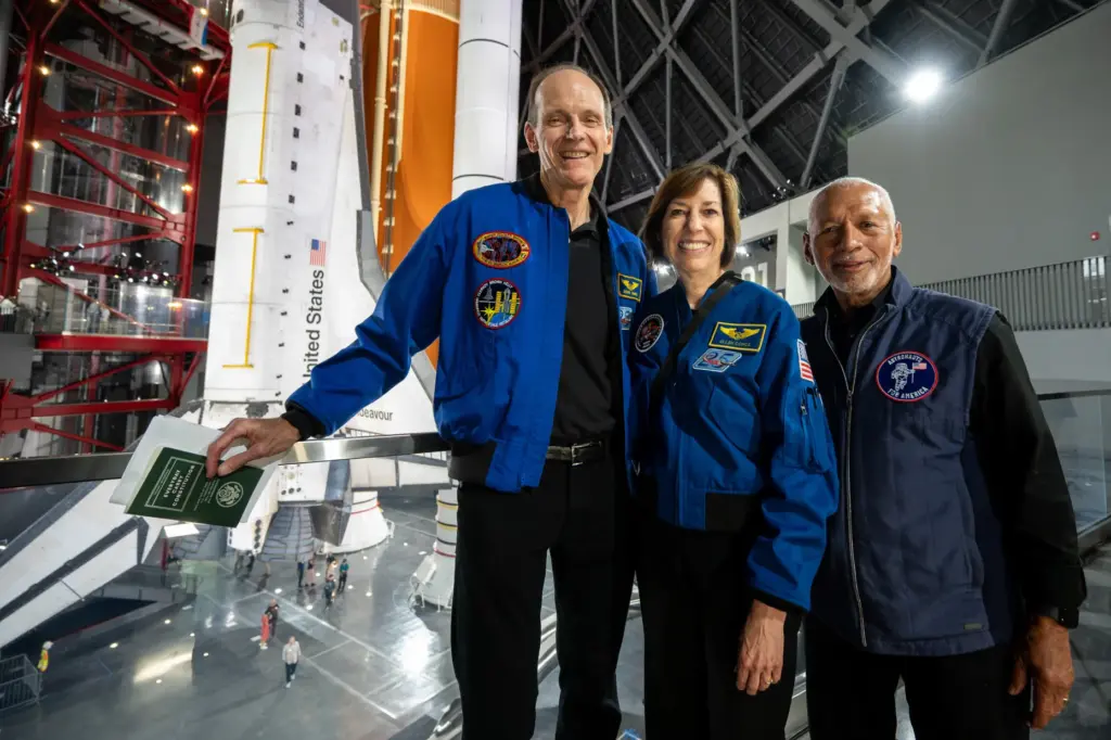 Former astronauts, L to R, Steve Smith, Ellen Ochoa, and...