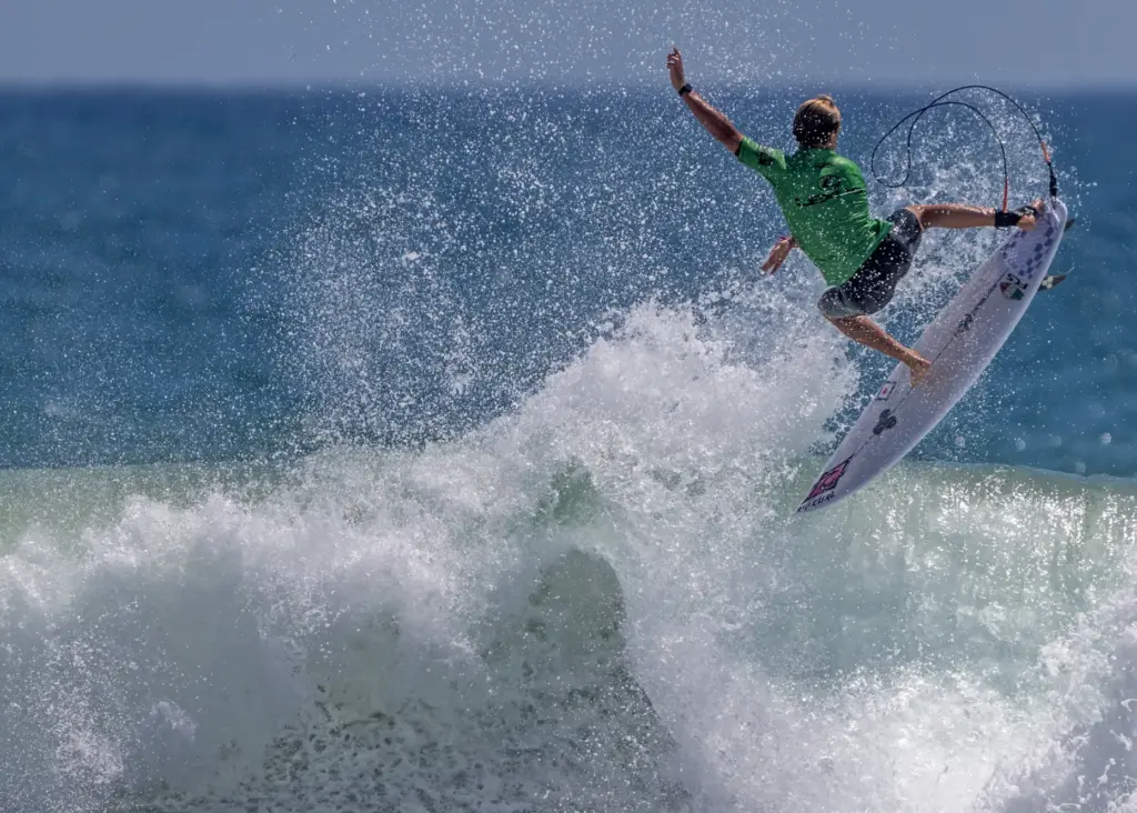 Lucas Cassity of Mexico launches himself into a 360 while...
