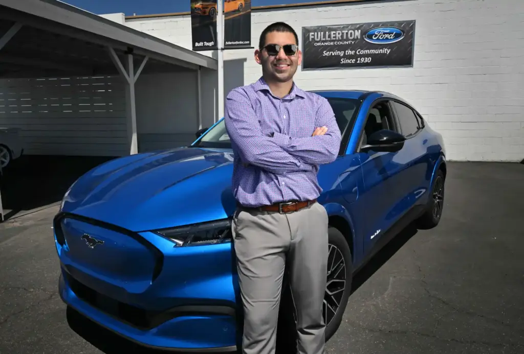 Salesman Nick Beiza of Fullerton Ford with a 2026 Ford...