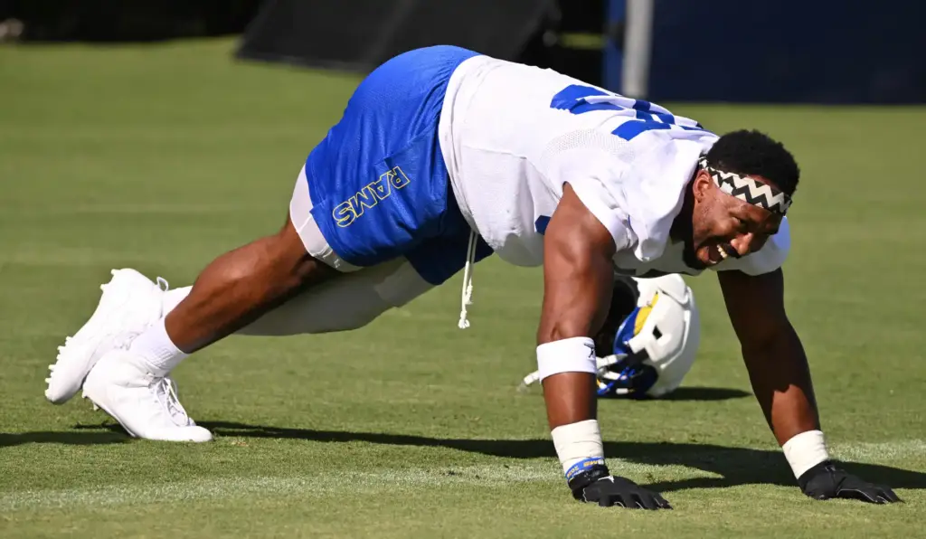Rams defensive End Myles Garrett during the first day of...