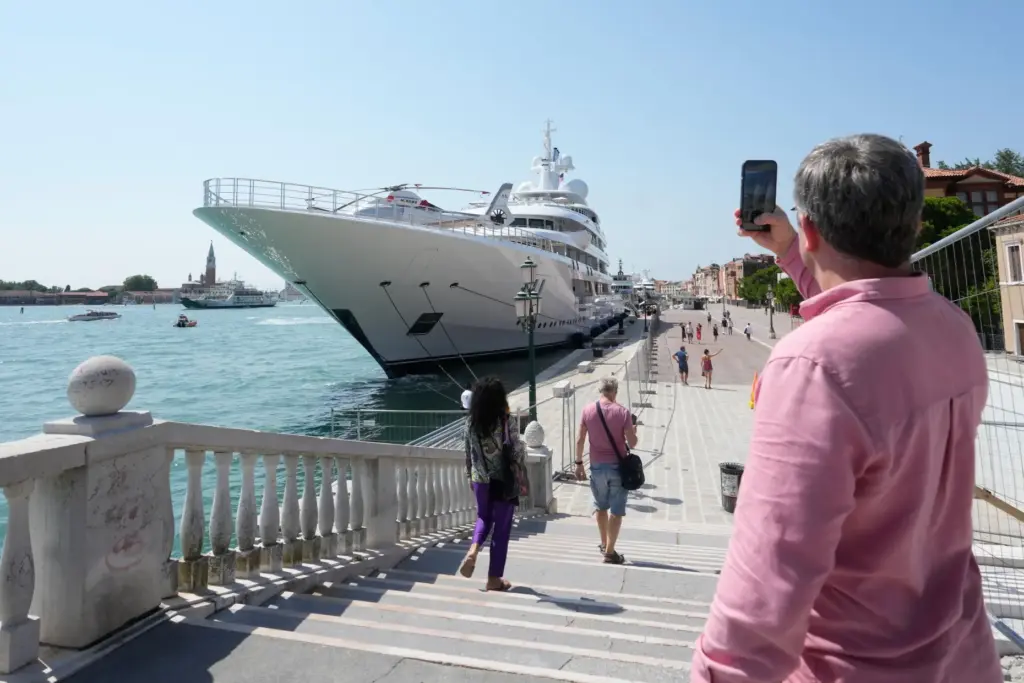 U.S. Ambassador Tilman Fertitta’s superyacht ‘Boardwall’ is docked as part...
