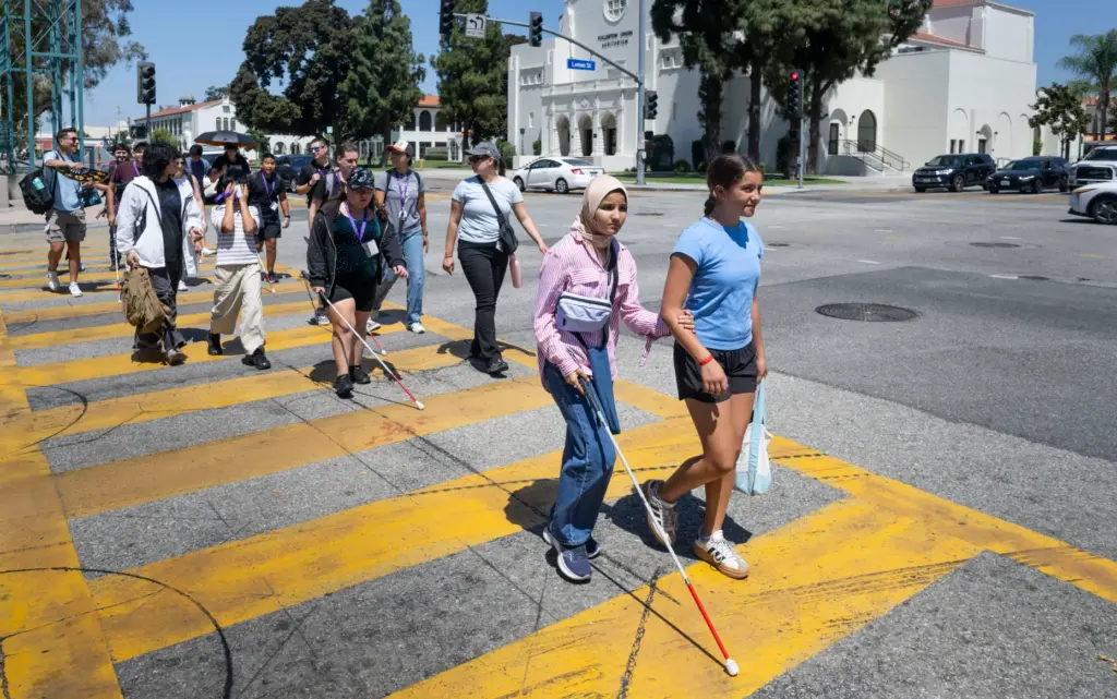 Street crossings were one of the skills campers practiced during...