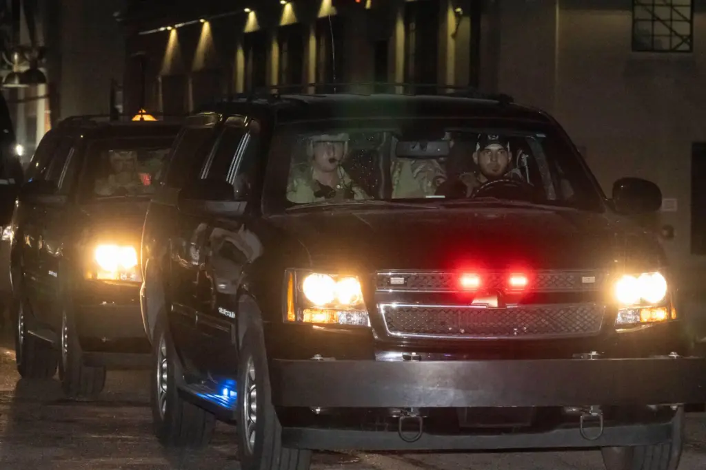 A motorcade believed to be carrying former Venezuela President Nicolas Maduro leaves Metropolitan Detention Center.