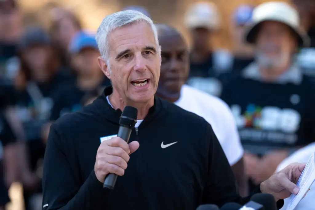 LA28 Chief Executive Officer Reynold Hoover asks for volunteers for...
