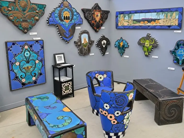 Mosaic sculptor Marlo Bartels regularly displays his creations at the...