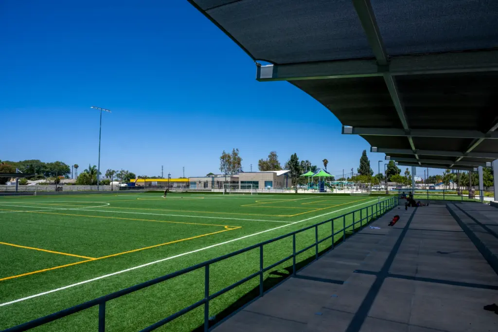The new soccer field at the newly renovated Santa Anita...