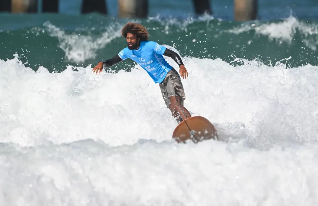 Tommy Coleman competes during the elimination round for the longboard...