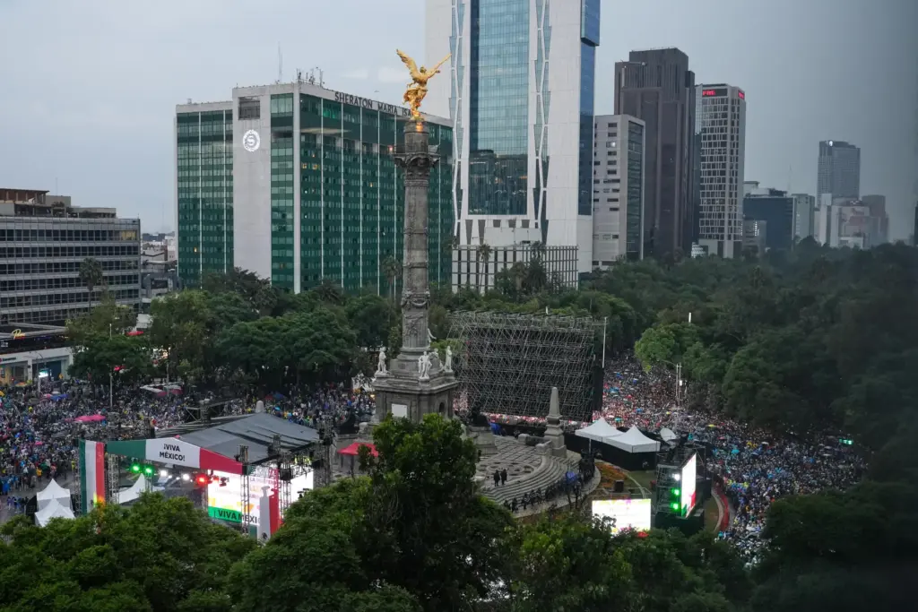 Soccer fans gather for a watch party for the World Cup match between Mexico and Ecuador.