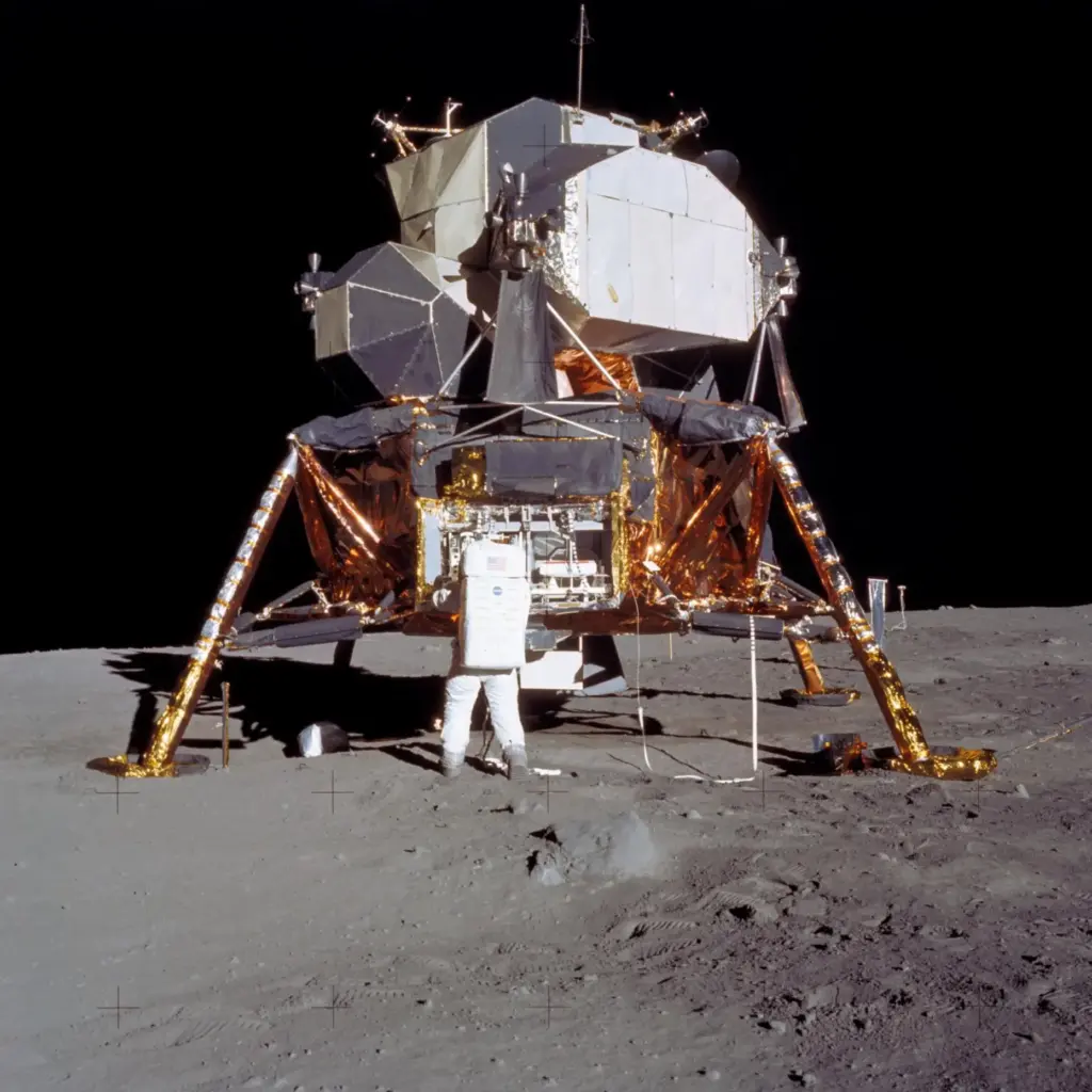 Astronaut Edwin E. Aldrin Jr., a lunar module pilot, prepares...
