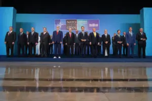 NATO leaders came to Turkey to discuss security. Erdogan gave them each an engraved revolver