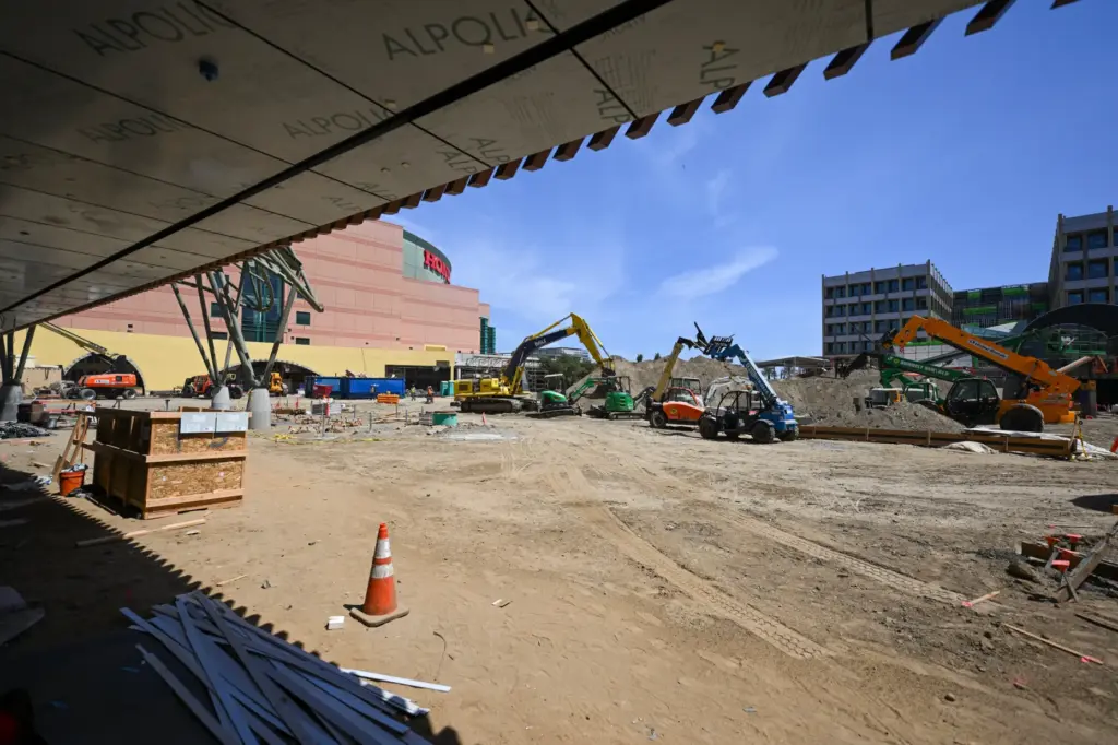 View of the Honda Center from the front door of...