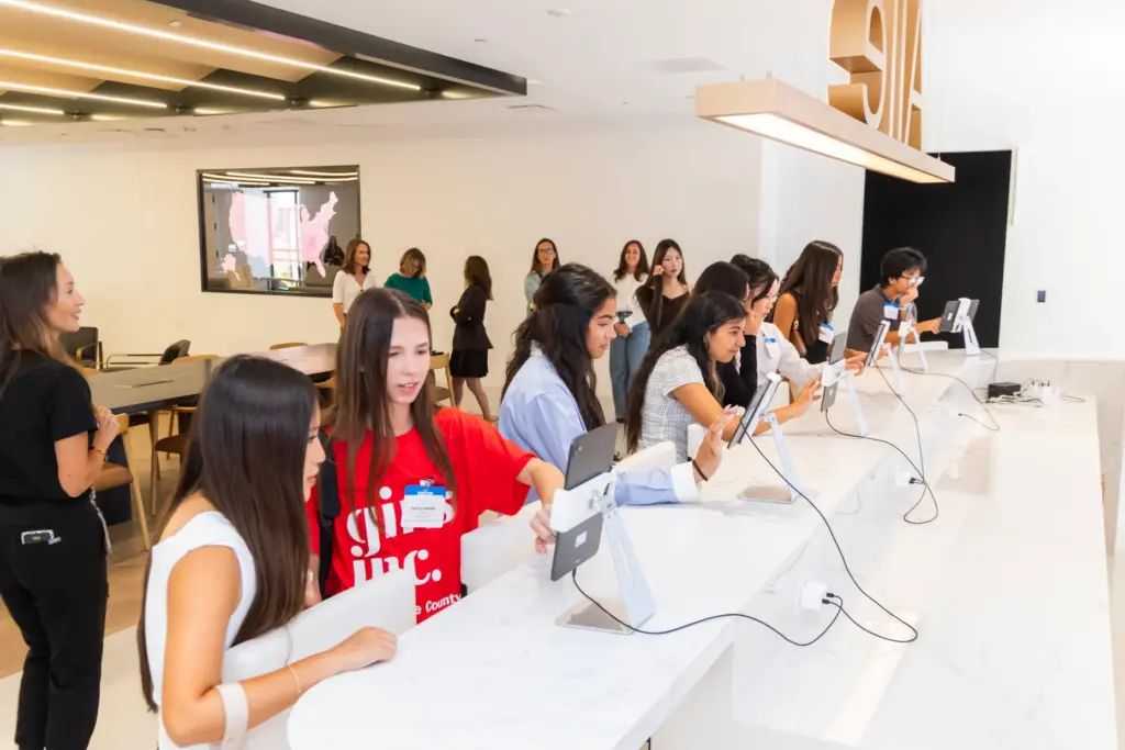 Ten high school students with Girls Inc. Orange County got...