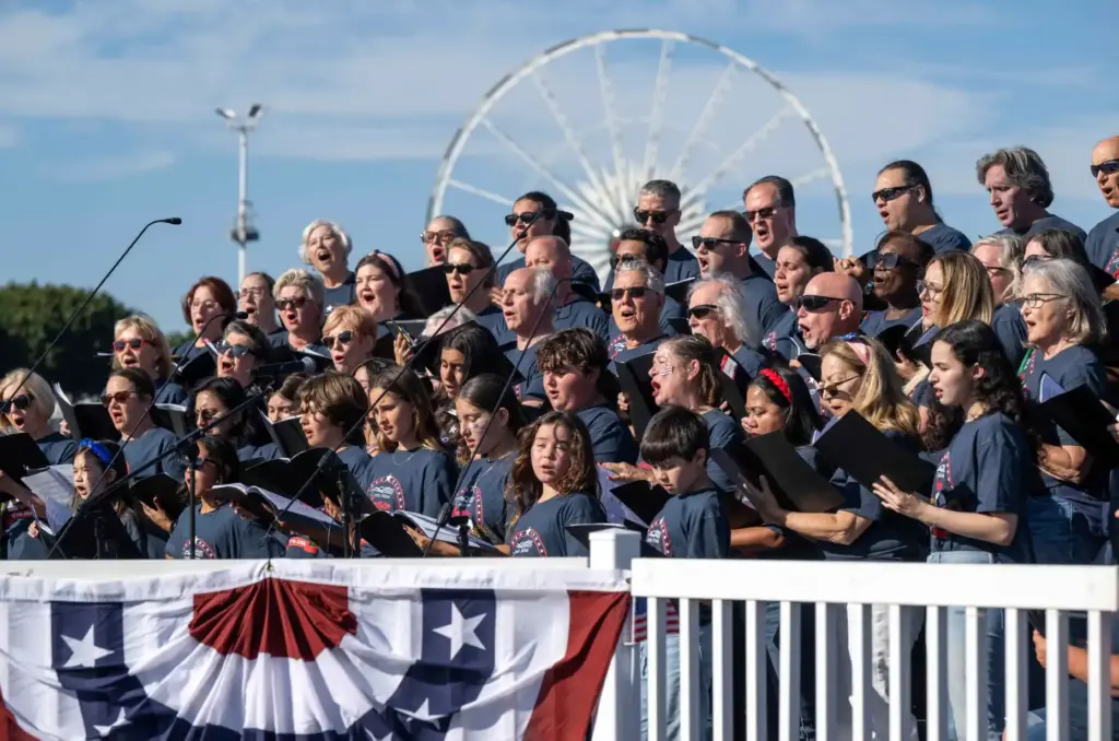 The America 250 Choir performs âAmerica the Beautifulâ during the...