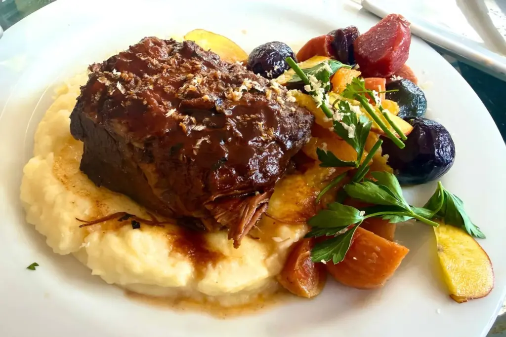 A short rib plate is seen on July 3 at...