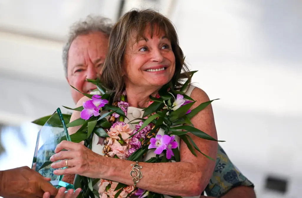 Patti Paniccia accepts the Woman of the Year award during...