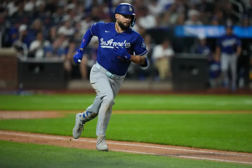 Dodgers’ Andy Pages during the fifth inning of a baseball...