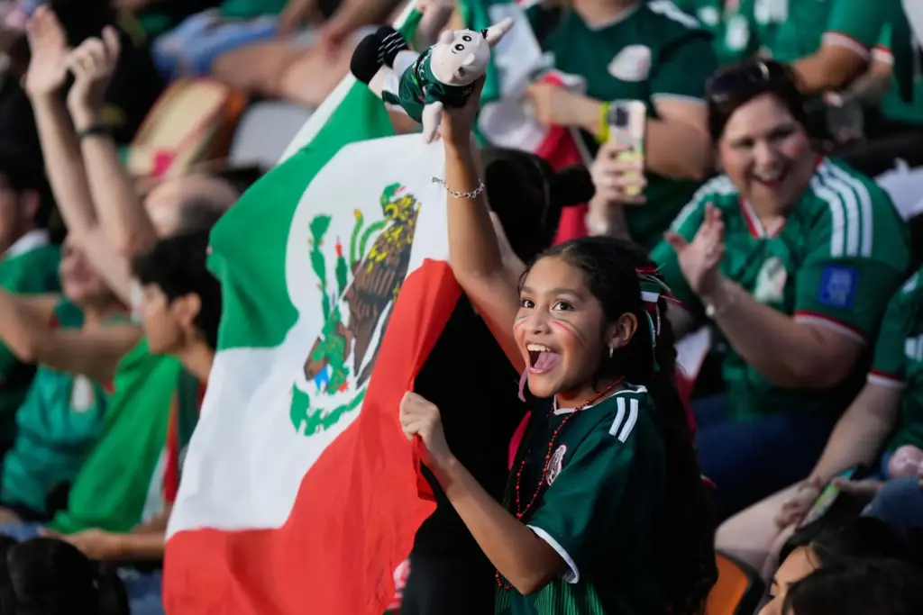Mexico fans cheer at Shell Energy Stadium.