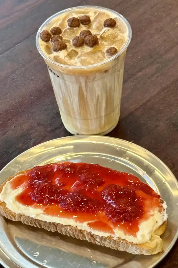 Ricotta Jam Toast and Galaxy Cold Brew are on the...