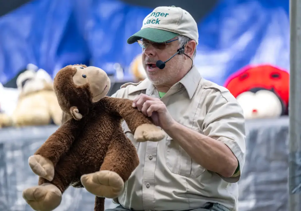 Ranger Jack puts on a music and puppet show during...
