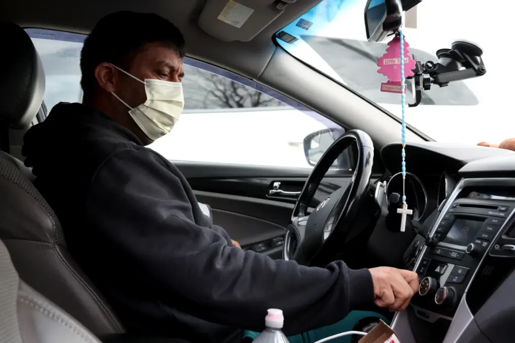 Alfredo Pacheco leaves his regular dialysis appointment on March 26,...
