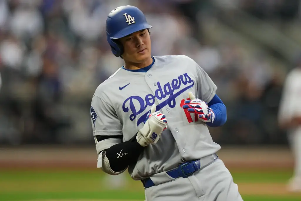 Los Angeles Dodgers’ Shohei Ohtani during the third inning of...