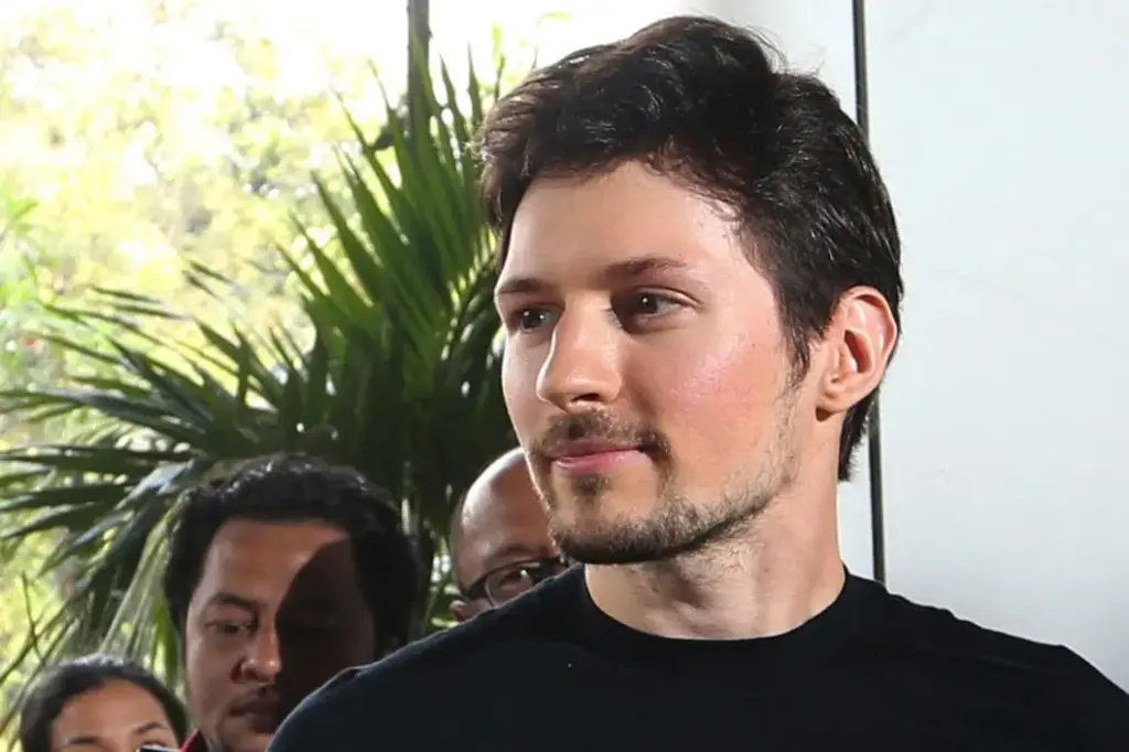 Telegram co-founder Pavel Durov appears at an event.