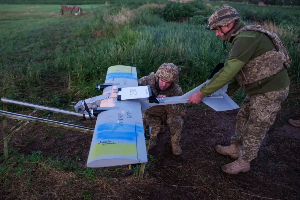 Ukrainian servicemen of K-2 brigade of the Unmanned Systems Forces...
