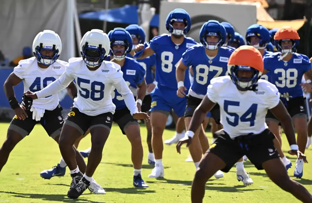 The first day of Rams training camp on the campus...