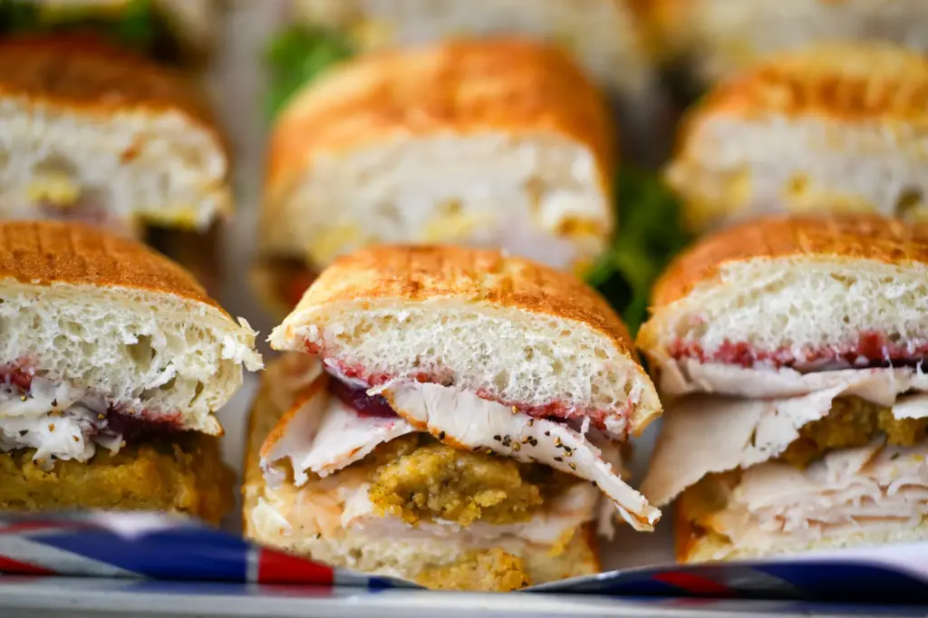 The “Holiday Turkey” sandwich at Earl of Sandwich is oven-roasted...