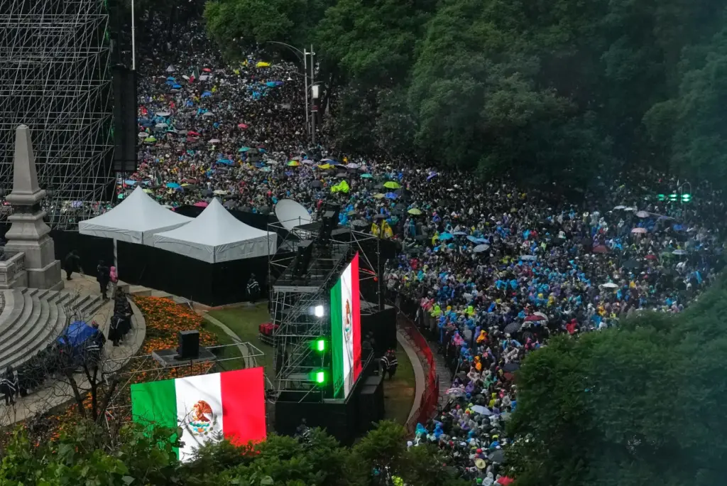 Soccer fans gather for a watch party for the World Cup match between Mexico and Ecuador.