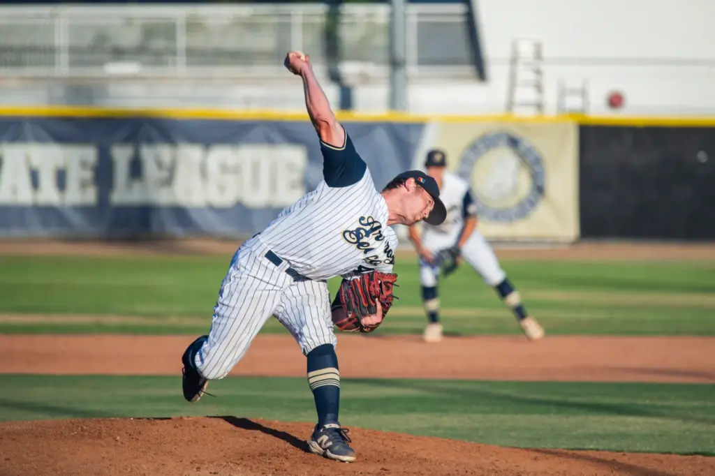 Arroyo Seco Saints right-hander Joey Parrish delivers home against the...
