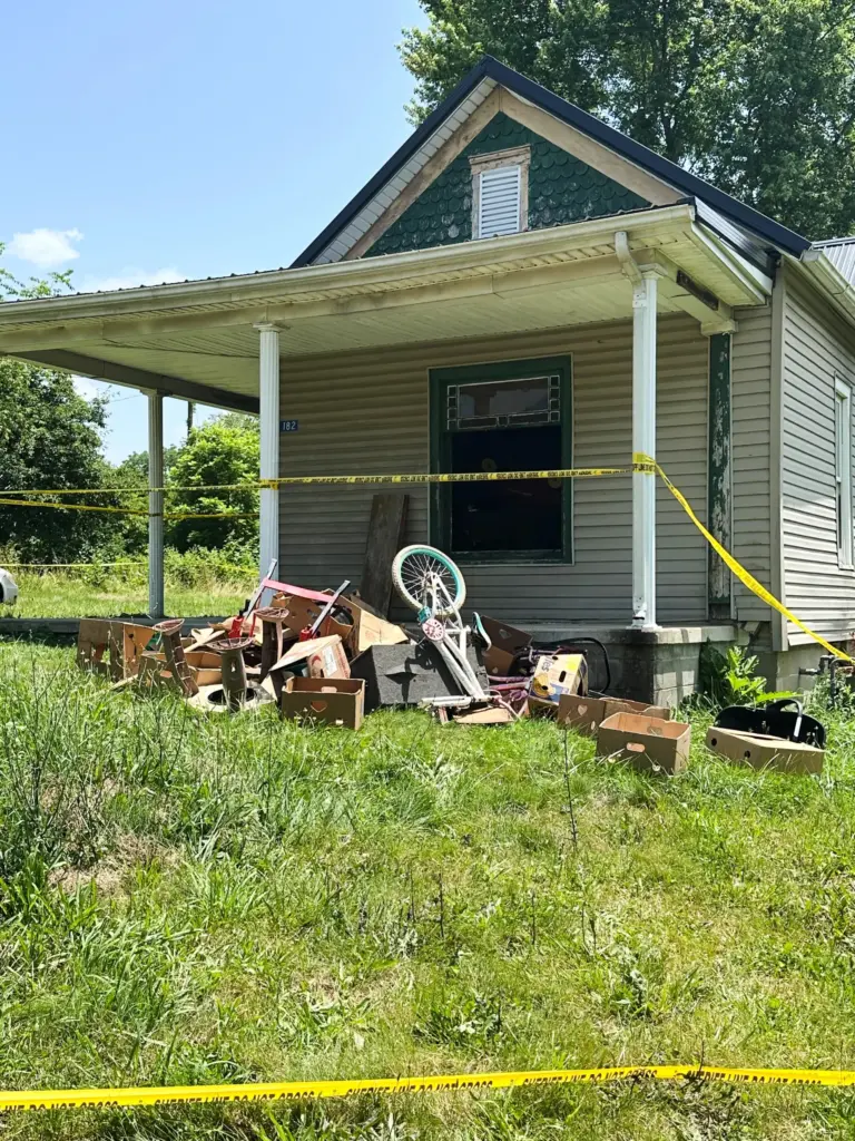 The dilapidated home where authorities say they removed 16 children...