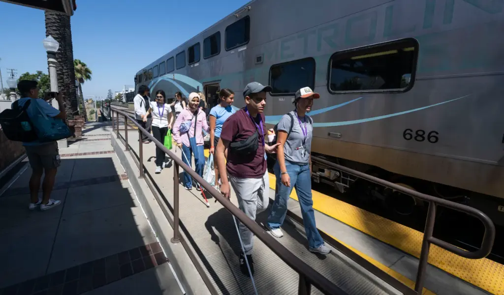 Next Step Summer Camp participants arrive in Fullerton on the...