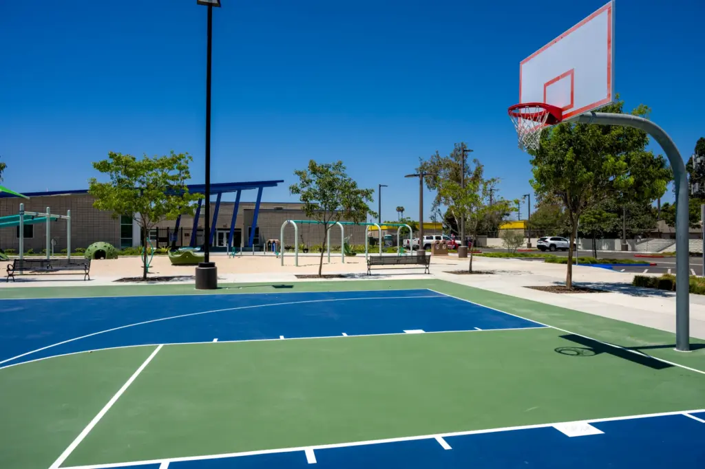 The basketball court at the newly renovated Santa Anita Park...