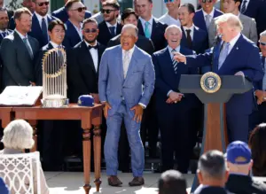 Dodgers visit Trump at White House to celebrate 2025 World Series title