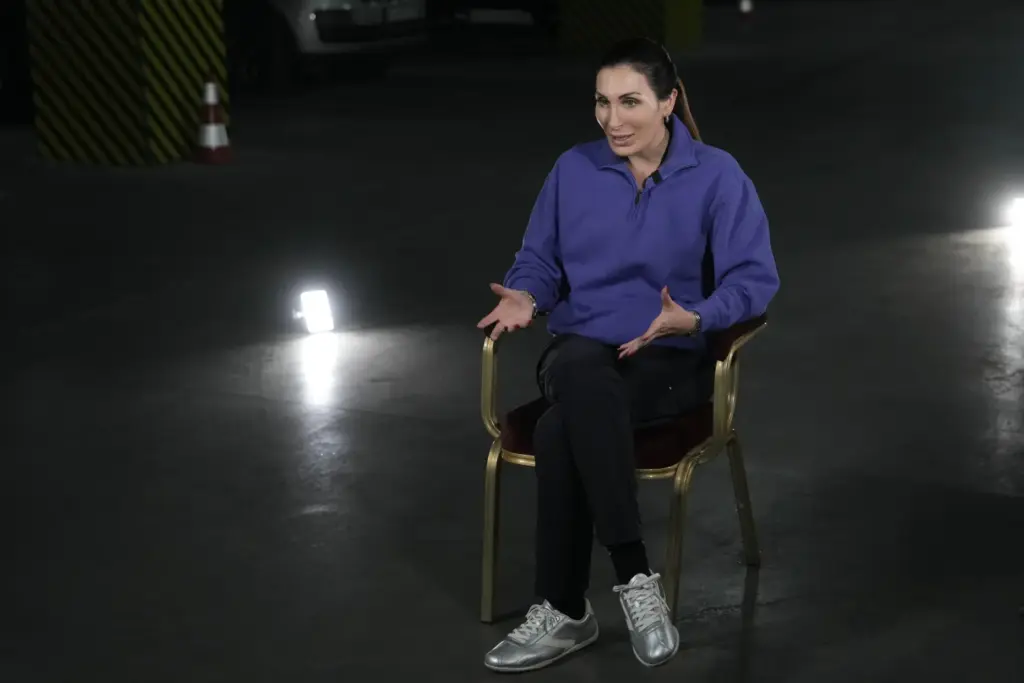 Laura Loomer speaks during her interview with The Associated Press.