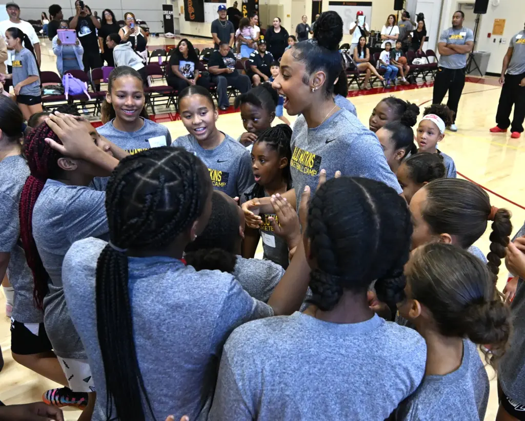 JuJu Watkins hosted a basketball camp at Galen Center on...