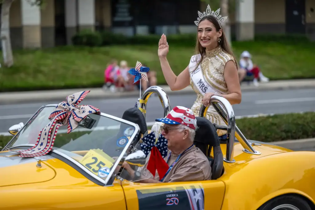 Mrs. California, Tephani McCleave, a Mission Viejo resident, rides in...